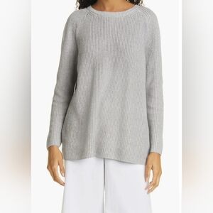 Eileen Fisher Organic Cotton Tencel Tunic Sweater M Oversized Sage Coastal